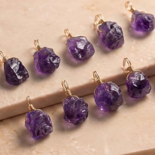Roher Amethyst Kette