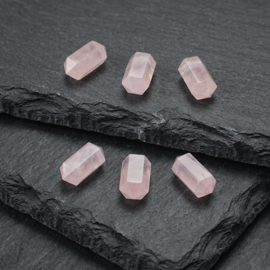 Rosenquarz Zylinder Kette