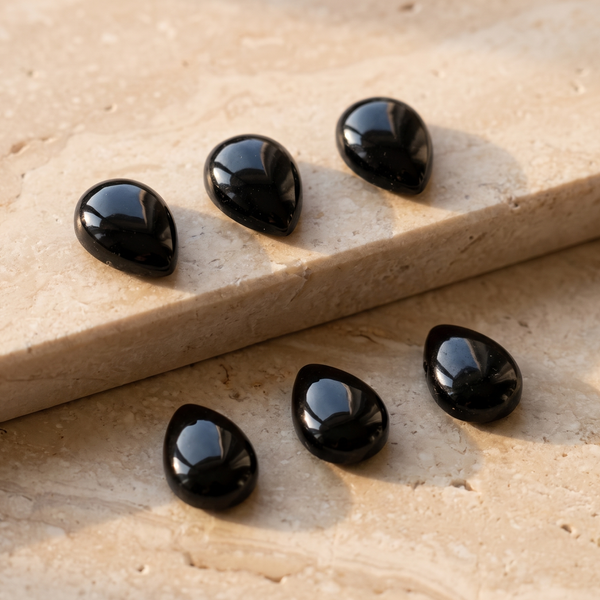 Schwarzer Turmalin Tropfen Kette