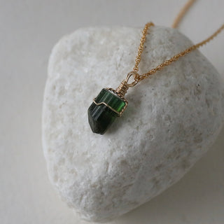 Green Tourmaline Pendant Gold