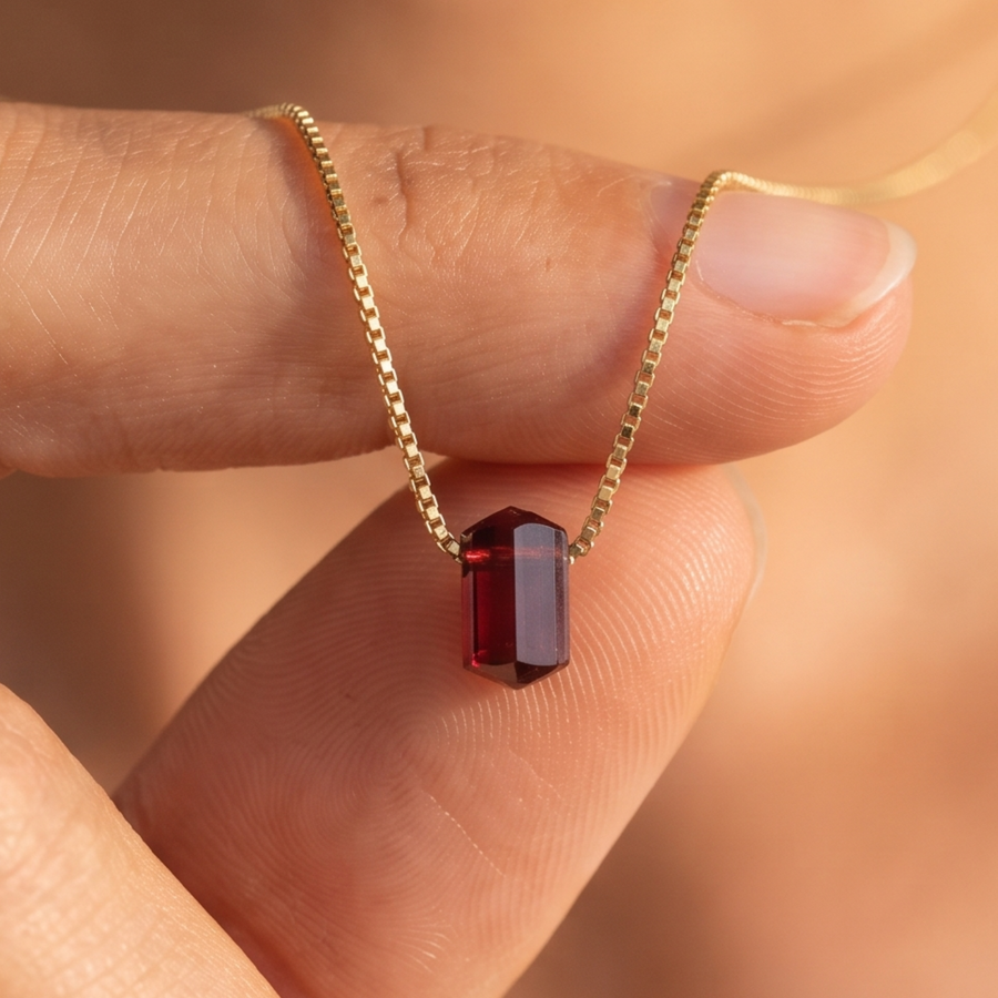 Zylinder Granat Kette