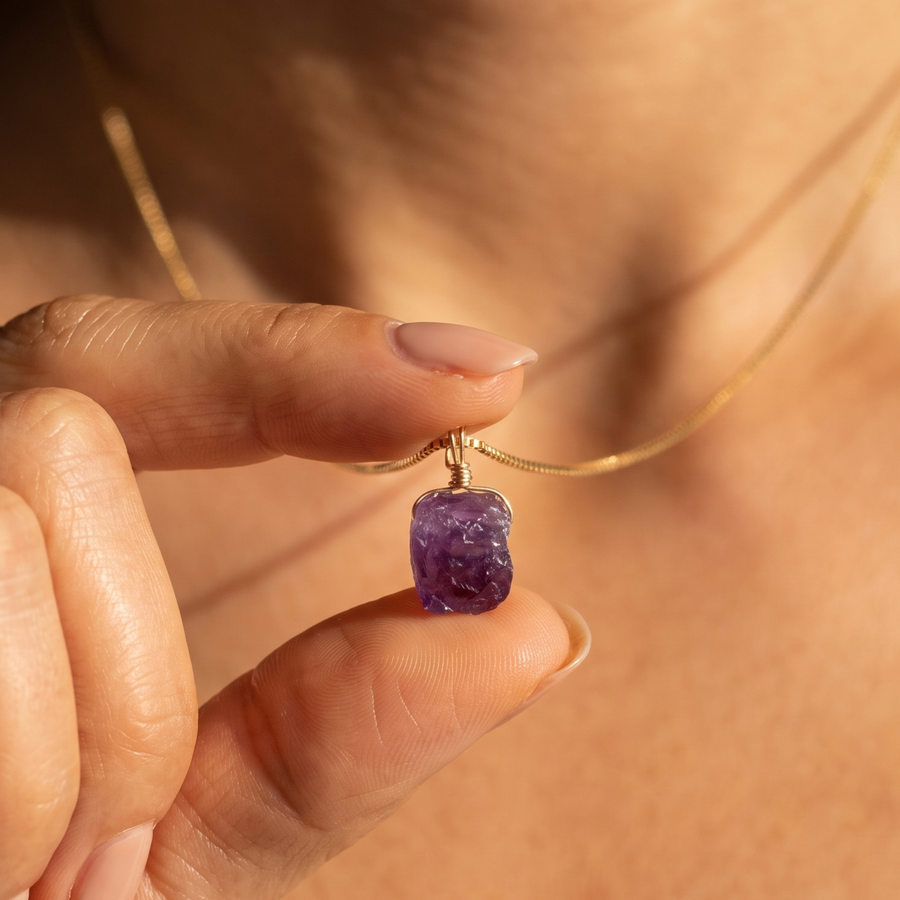 Roher Amethyst Kette