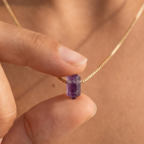 Zylinder Amethyst Kette