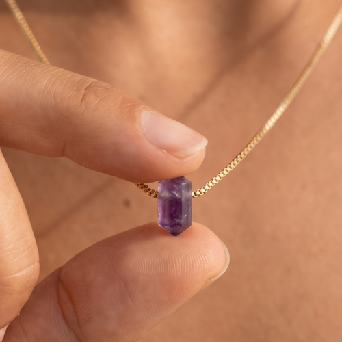 Zylinder Amethyst Kette