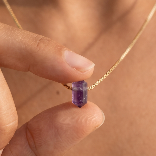 Zylinder Amethyst Kette