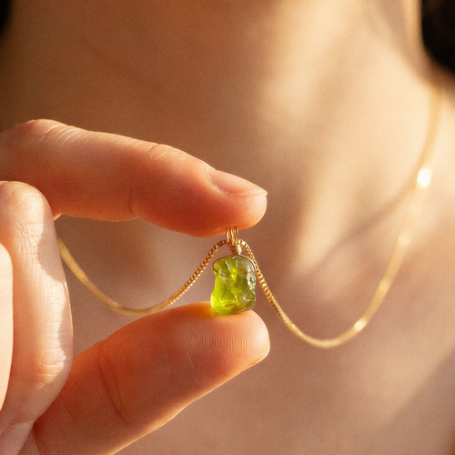 Roher Peridot Kette