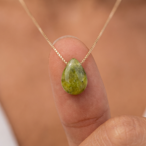 Tropfen Peridot Kette