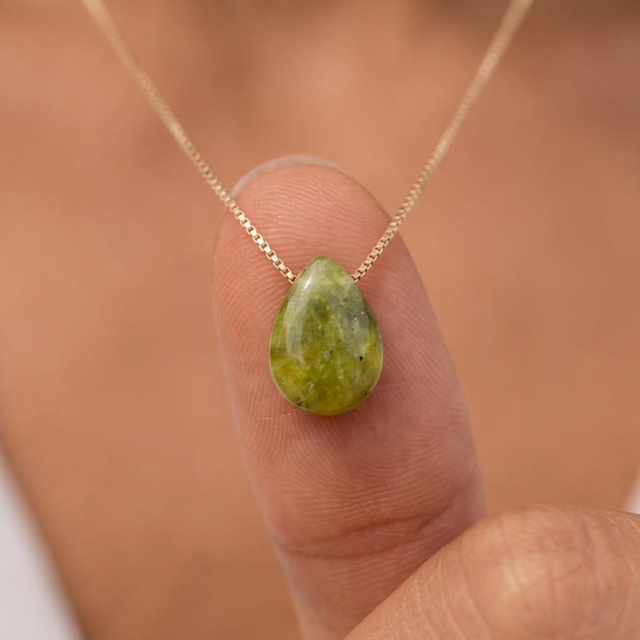 Tropfen Peridot Kette