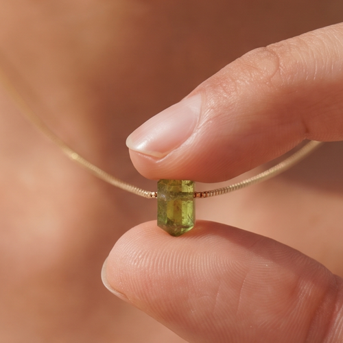 Zylinder Peridot Kette