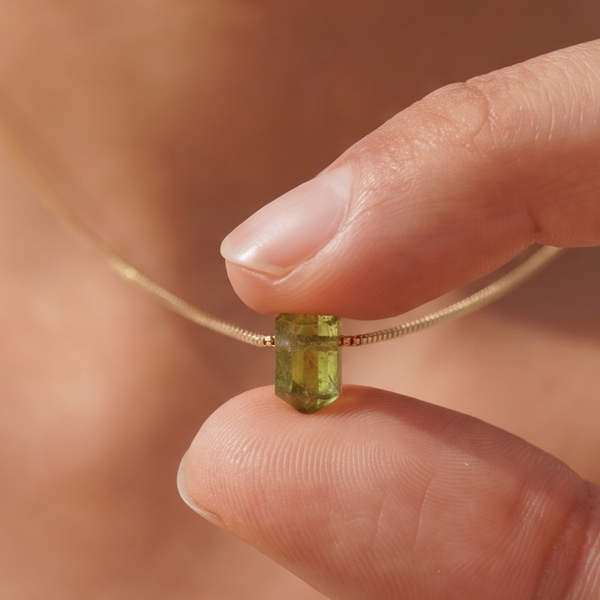 Zylinder Peridot Kette