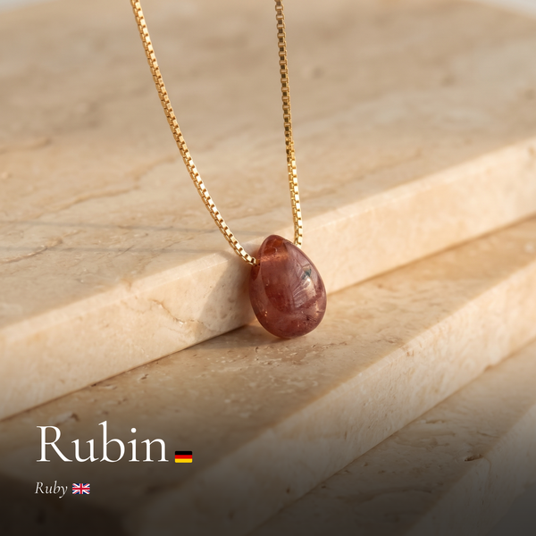 Tropfen Rubin Kette