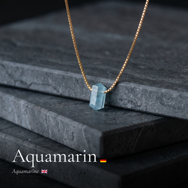 Zylinder Aquamarin Kette
