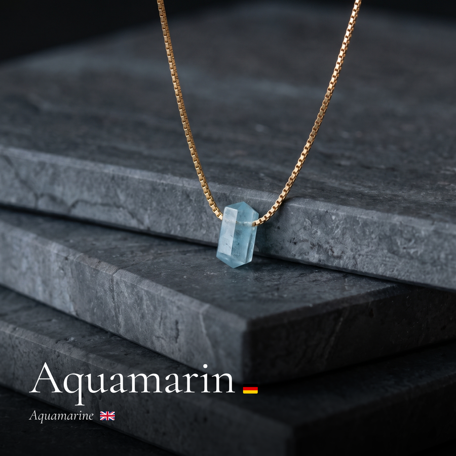 Zylinder Aquamarin Kette