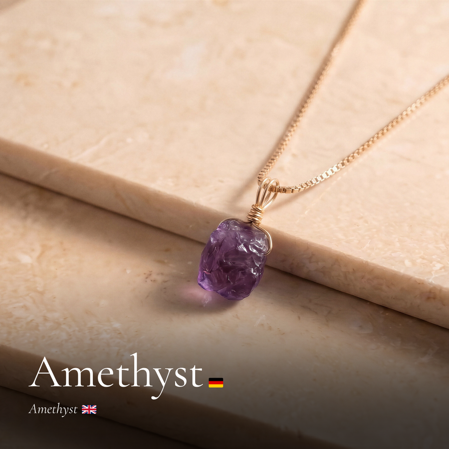 Roher Amethyst Kette
