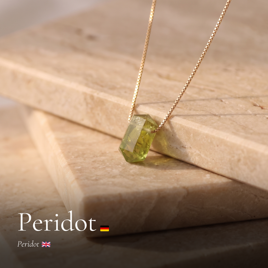 Zylinder Peridot Kette