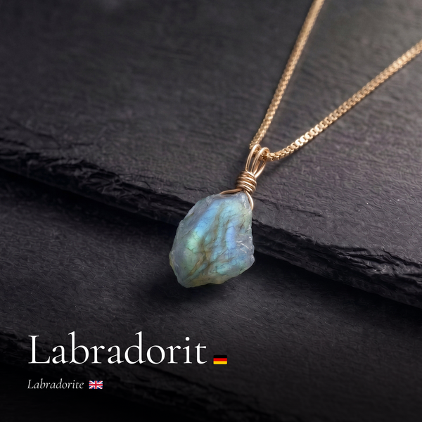 Roher Labradorit Kette