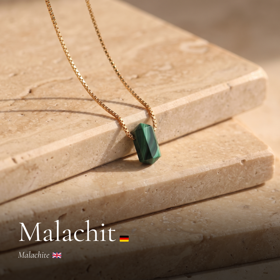 Zylinder Malachit Kette