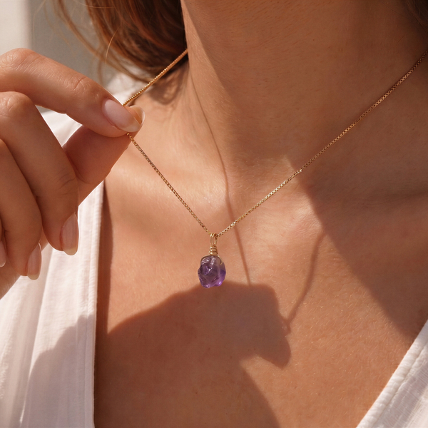 Roher Amethyst Kette