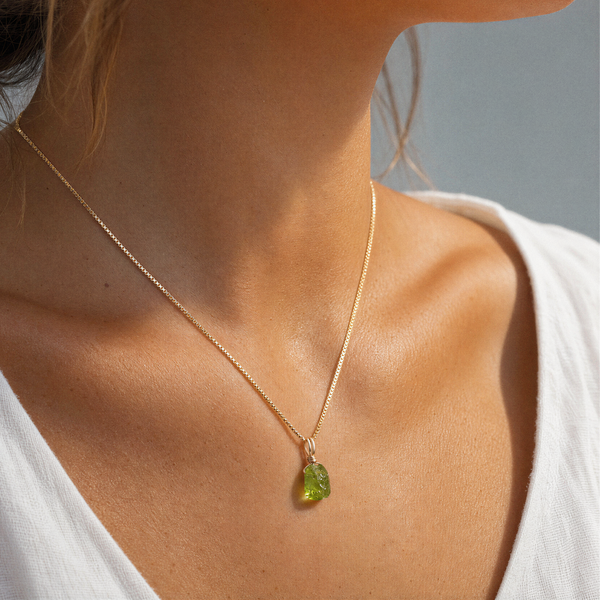 Roher Peridot Kette