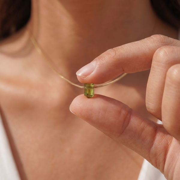 Zylinder Peridot Kette