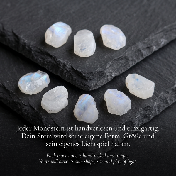 Echter Roher Mondstein Kette