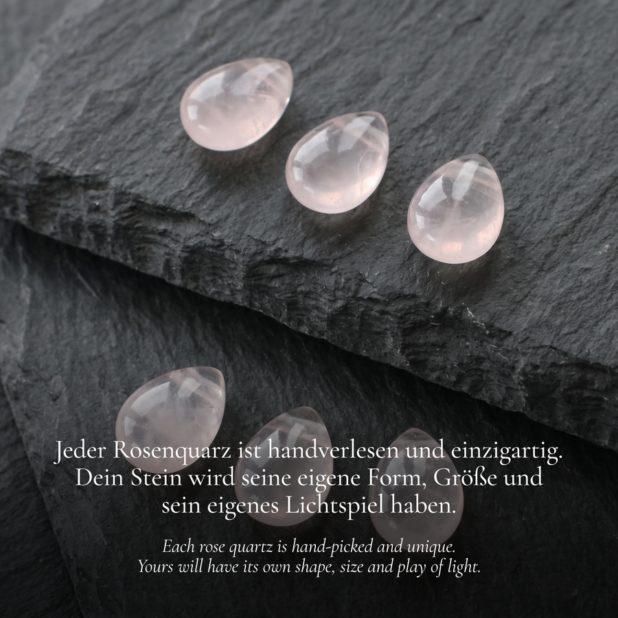 Tropfen Rosenquarz Kette