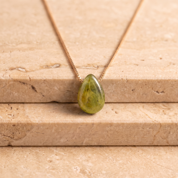 Tropfen Peridot Kette