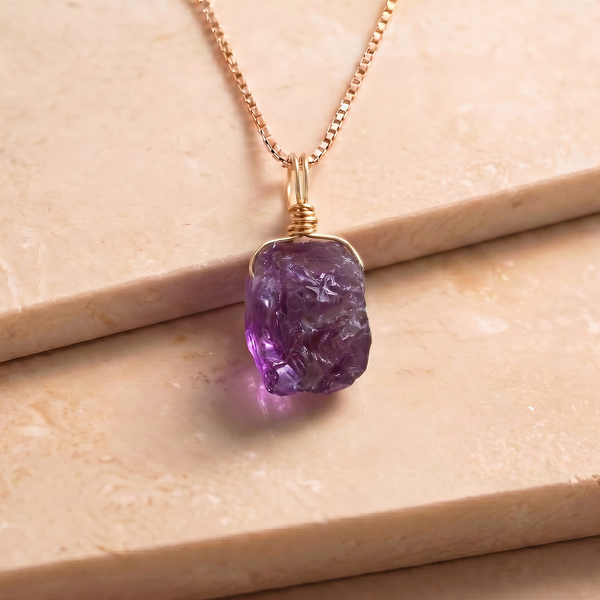 Roher Amethyst Kette