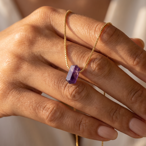 Zylinder Amethyst Kette