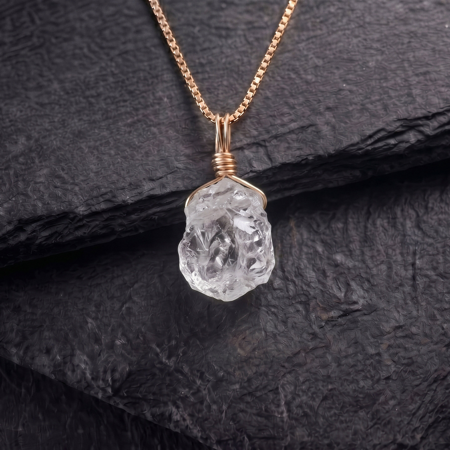 Roher Bergkristall Kette