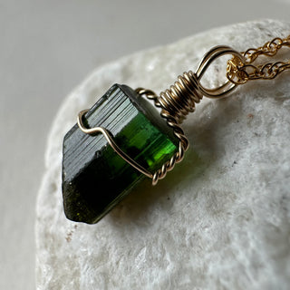 Green Tourmaline Pendant Gold