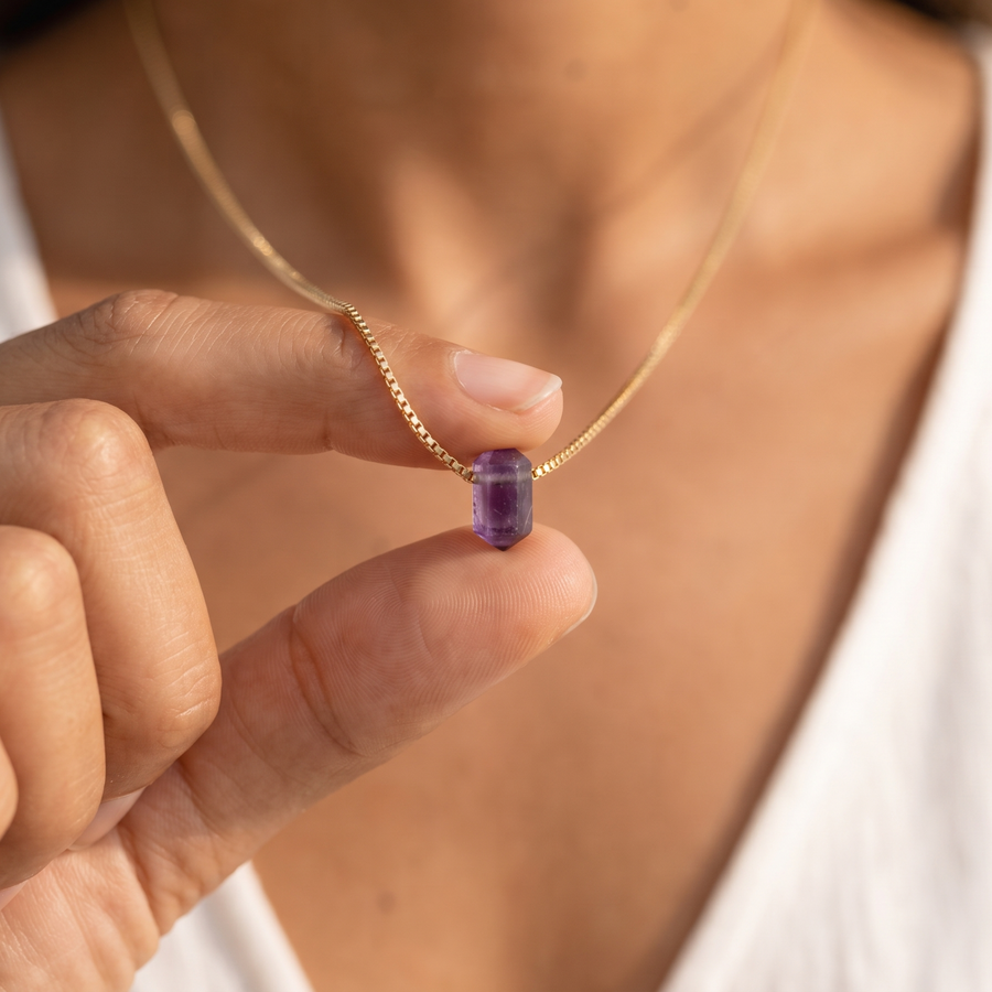 Zylinder Amethyst Kette