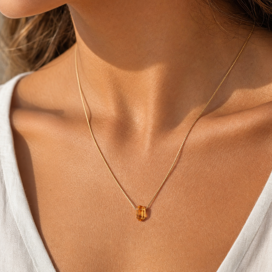 Zylinder Citrin Kette