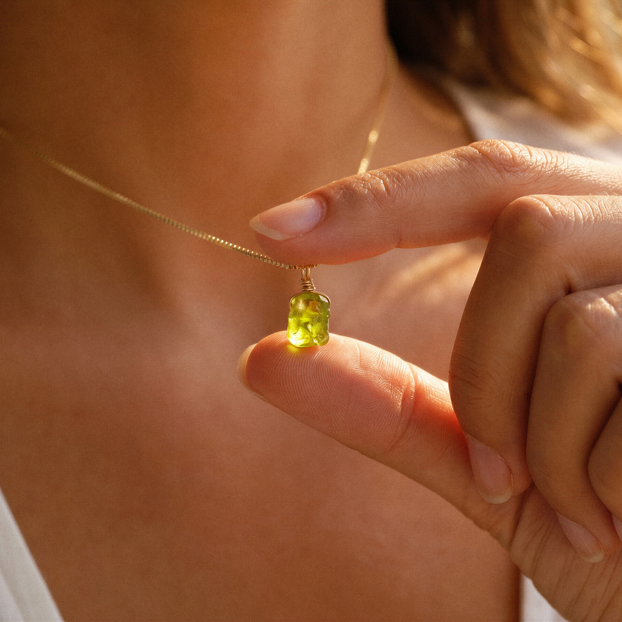 Roher Peridot Kette