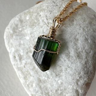 Green Tourmaline Pendant Gold