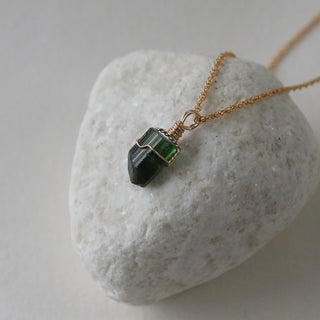 Green Tourmaline Pendant Gold