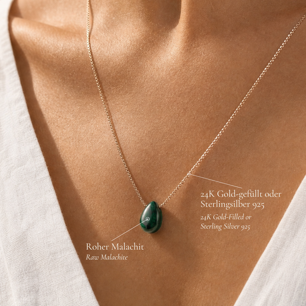 Tropfen Malachit Kette
