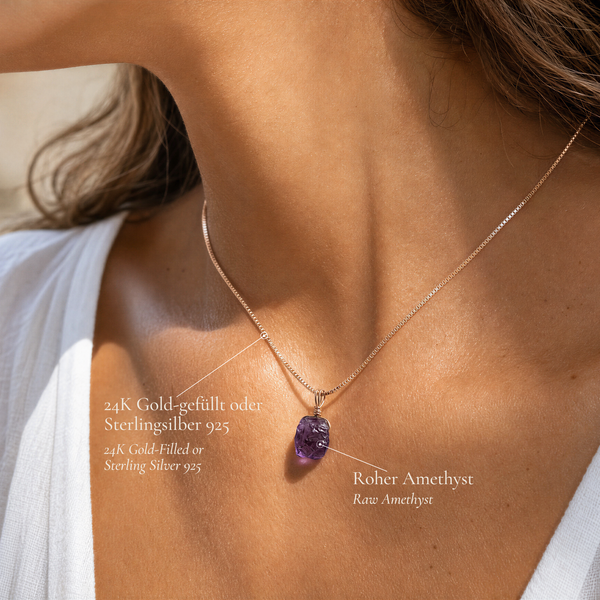 Roher Amethyst Kette