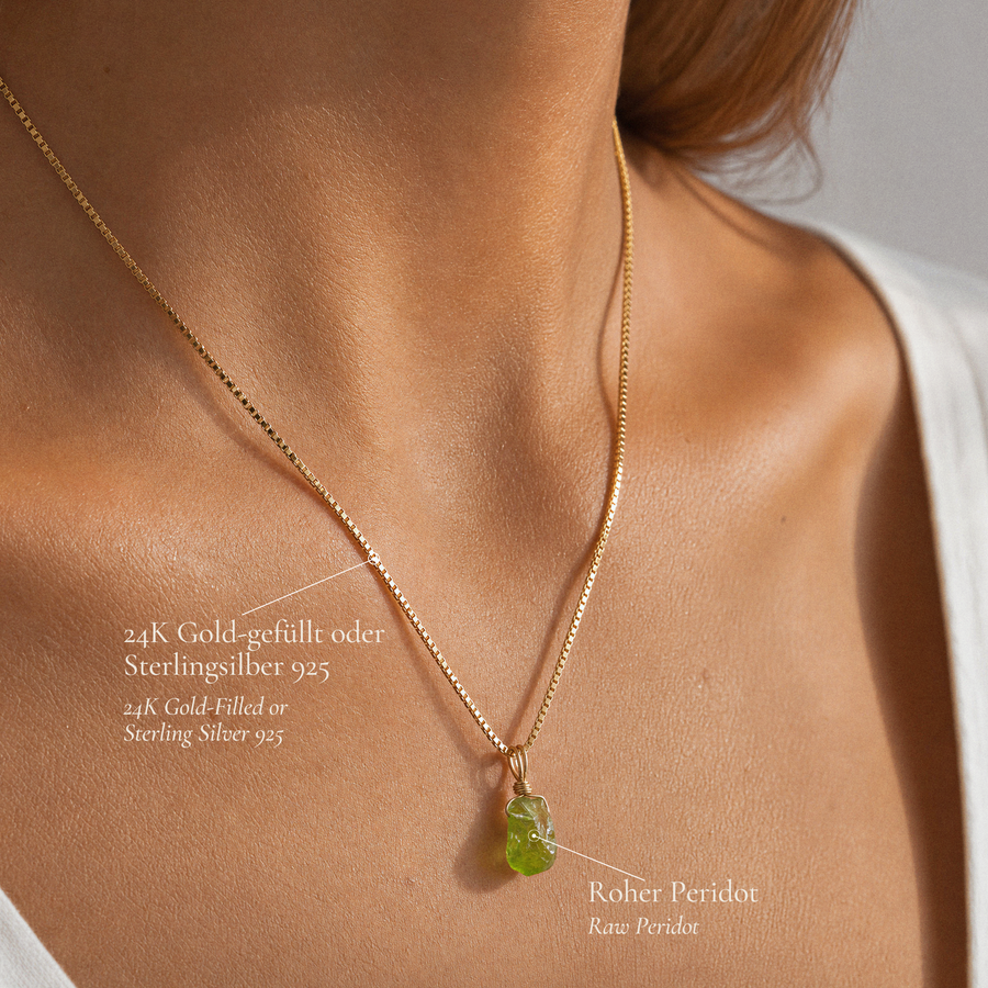 Roher Peridot Kette