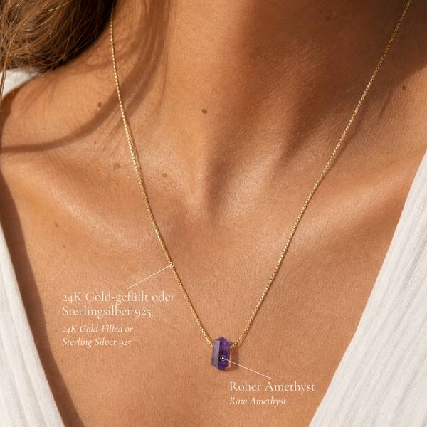 Zylinder Amethyst Kette