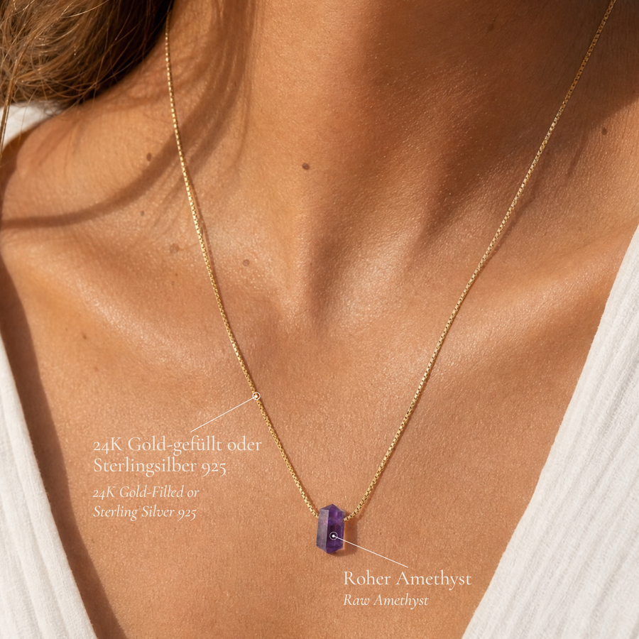 Zylinder Amethyst Kette