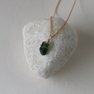 Green Tourmaline Pendant Gold