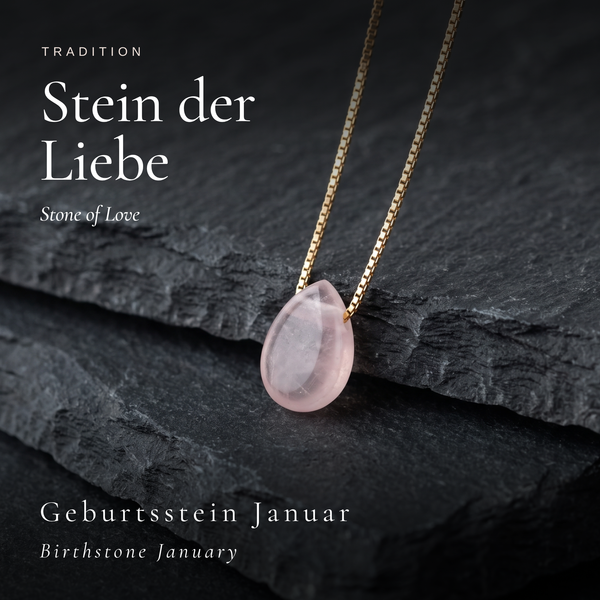 Tropfen Rosenquarz Kette