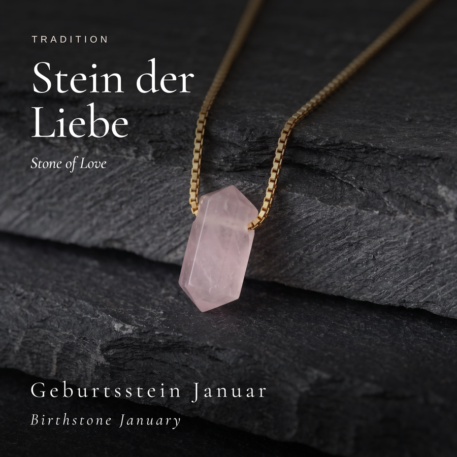 Rosenquarz Zylinder Kette