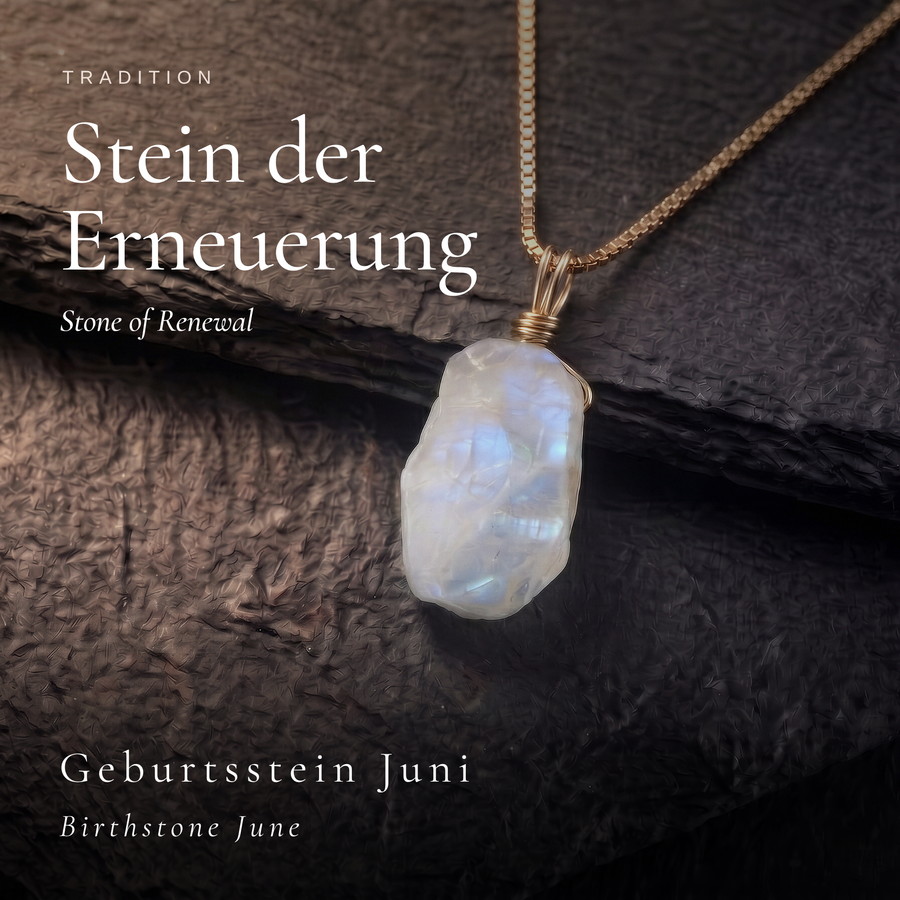 Echter Roher Mondstein Kette