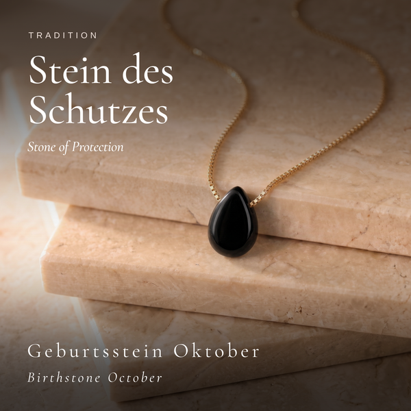 Schwarzer Turmalin Tropfen Kette