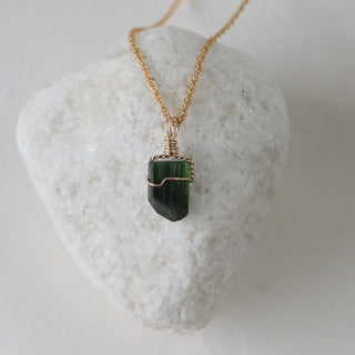 Green Tourmaline Pendant Gold