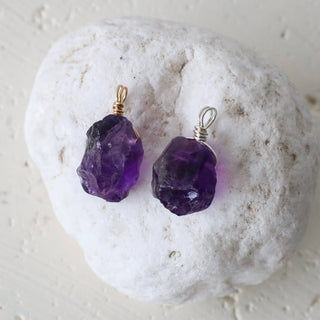 Raw amethyst pendant