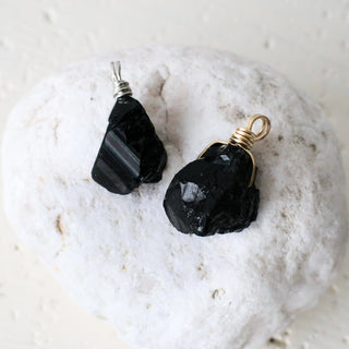 Raw Black Tourmaline Pendant