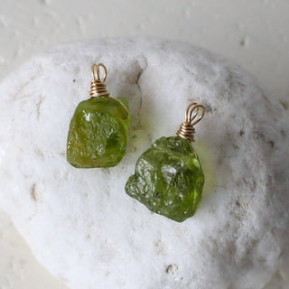 Raw Peridot Pendant